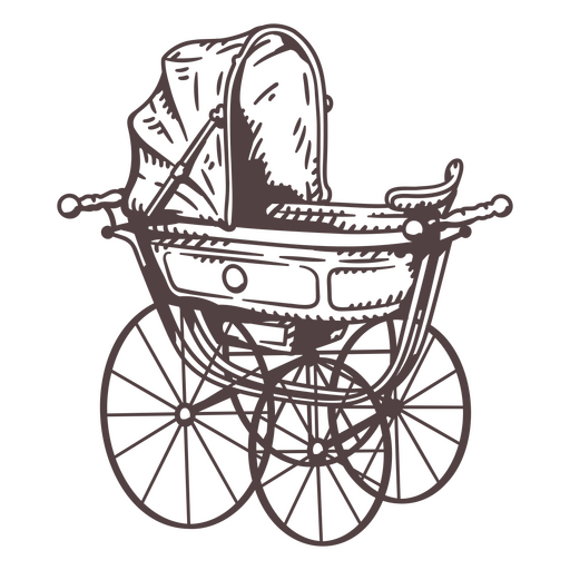 Antique pram from the 1900s    PNG Design