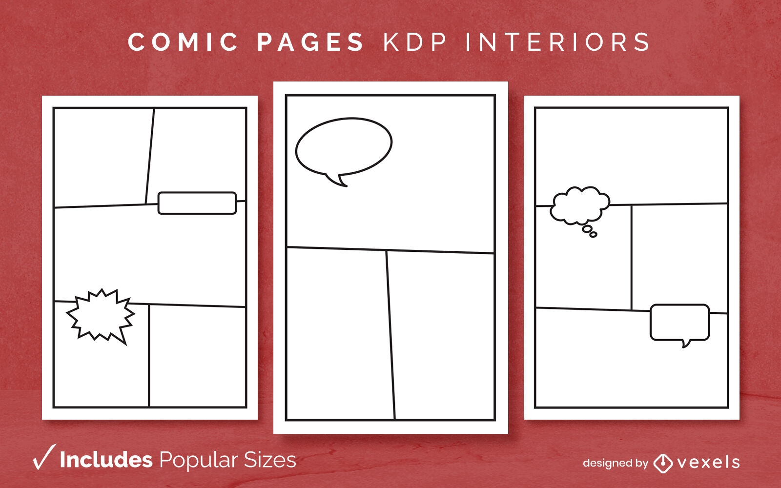 Comic book diary design template KDP