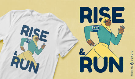 Muslim woman running t-shirt design