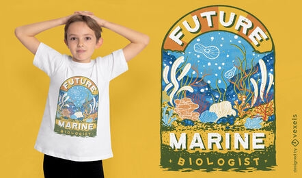 Diseño de camiseta de naturaleza de arrecife de coral submarino