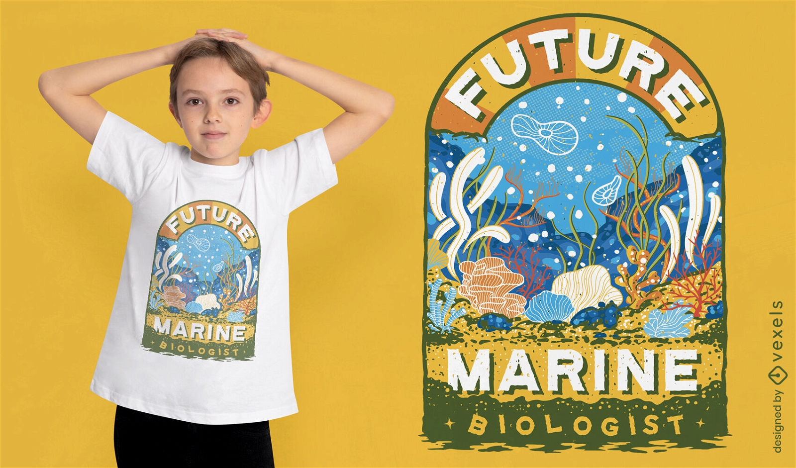 Design de camiseta de natureza de recife de coral subaqu?tico