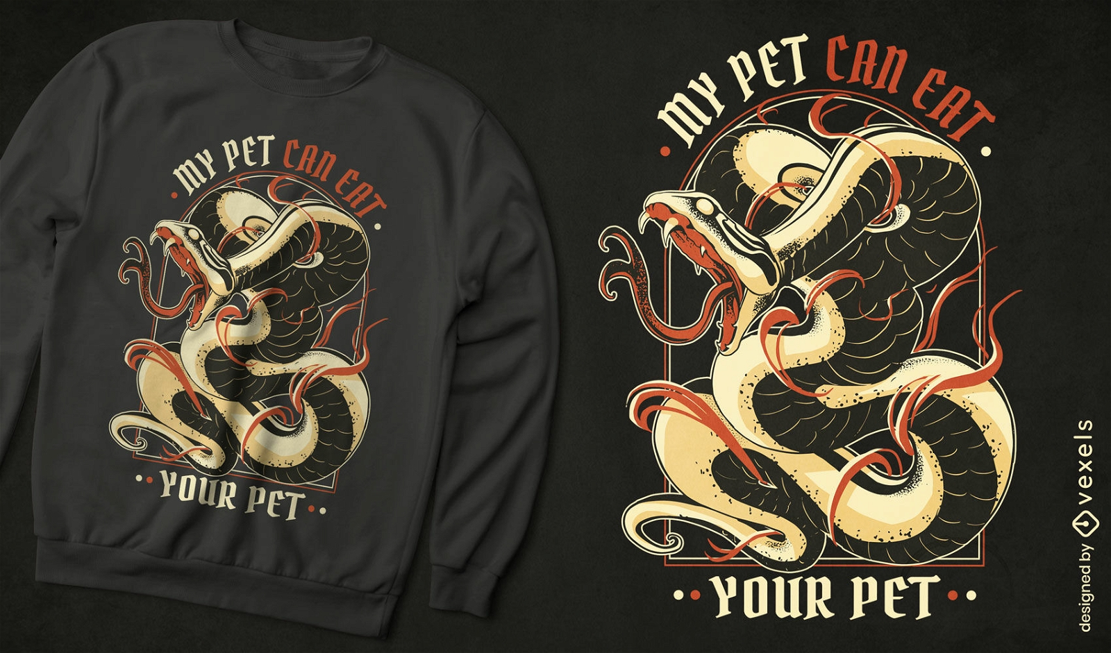 Dise?o de camiseta de animal mascota salvaje serpiente
