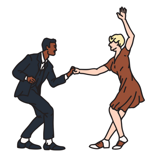 Casal de dança divertida Desenho PNG