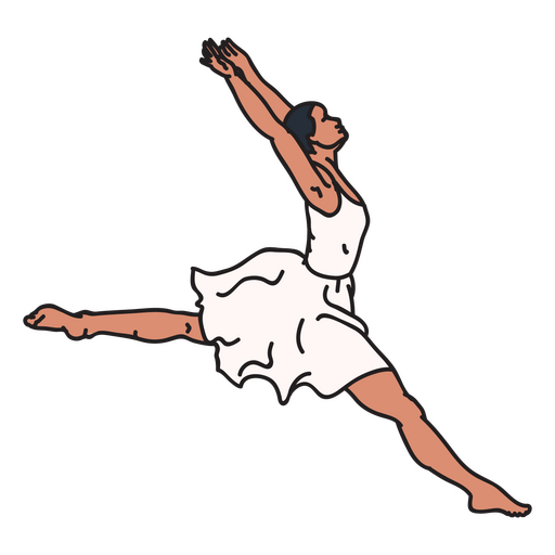Bailarina de ballet color trazo mujer Diseño PNG