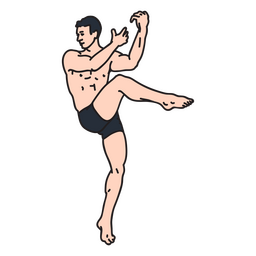 Professional color stroke dancer ballet  PNG Design