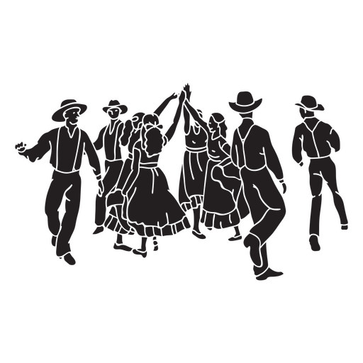 A dança tradicional cortou as pessoas Desenho PNG