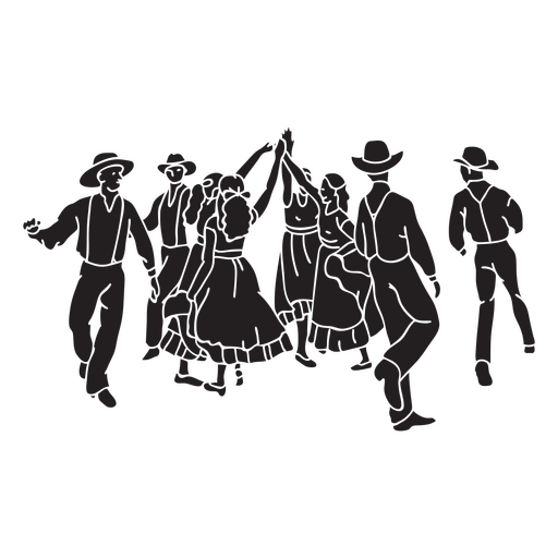 Traditional dance cut out people PNG Design