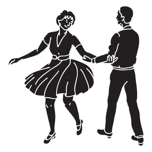 Old couple dancing cut out PNG Design