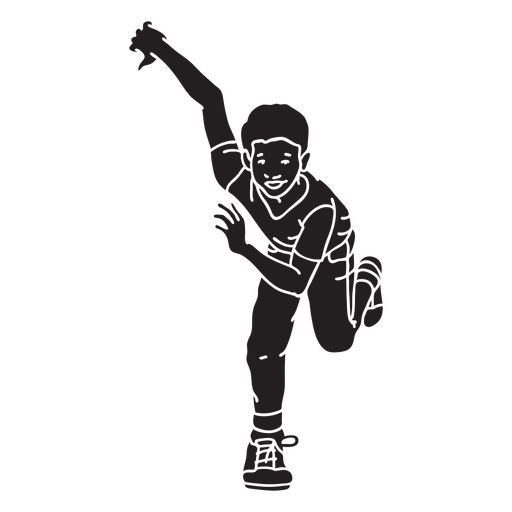 Niño bailando cortado sonriendo Diseño PNG