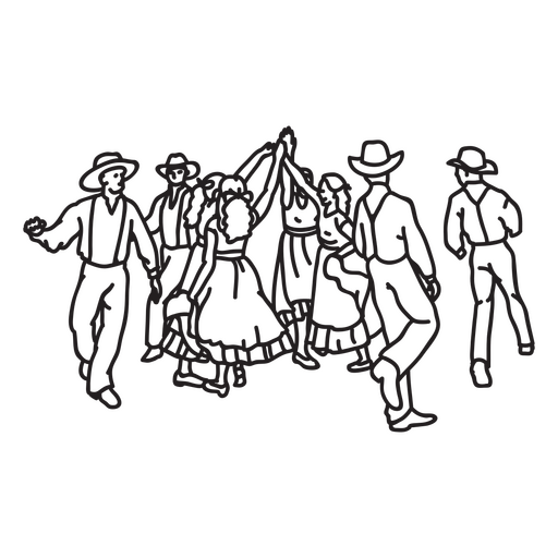 pessoas de golpe de dança tradicional Desenho PNG