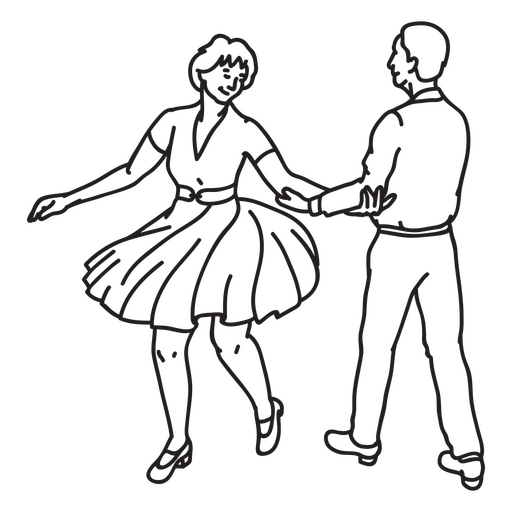 Curso de dança de casal velho Desenho PNG