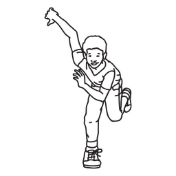 Niño bailando trazo sonriendo Diseño PNG