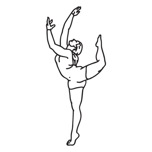 Professional dancer stroke girl PNG Design