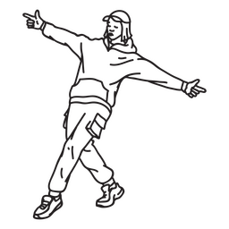 Golpe de bailarina urbana Diseño PNG