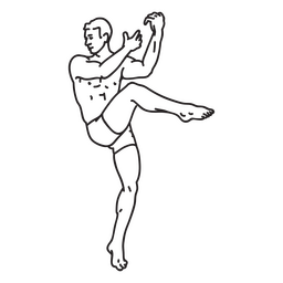 Bailarín trazo hombre Diseño PNG