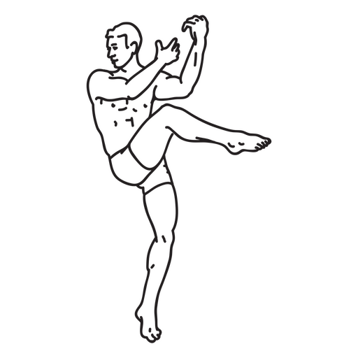 Bailarín trazo hombre Diseño PNG