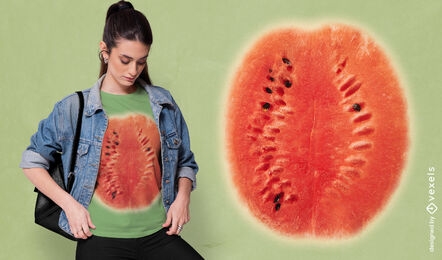 Camiseta de fruta de sandía gigante psd