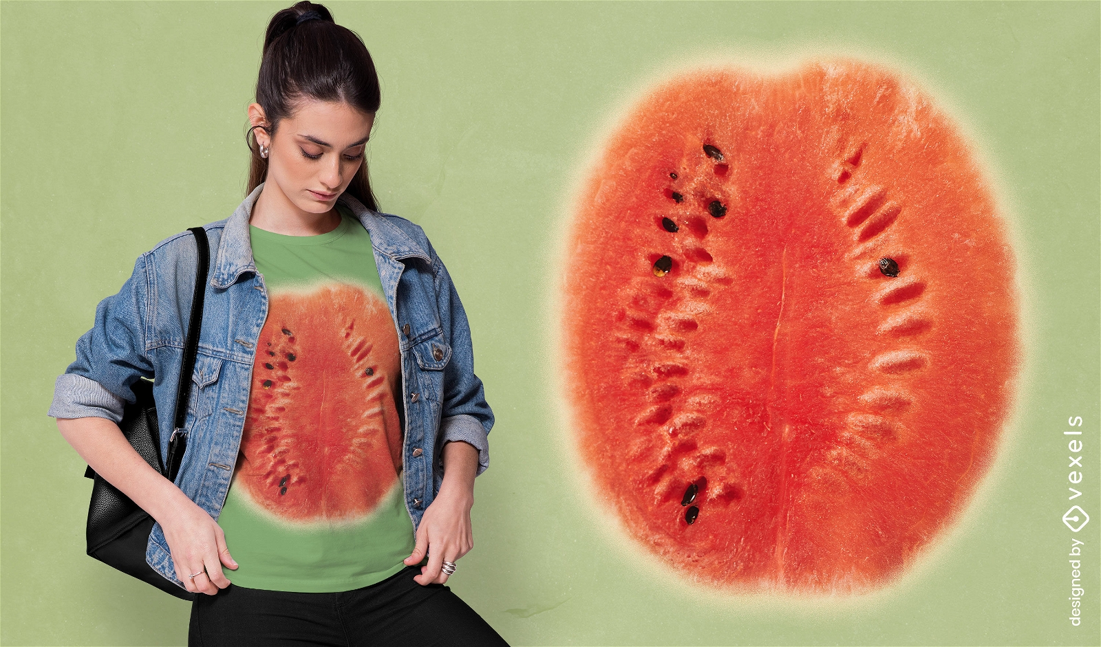 Giant watermelon fruit t-shirt psd