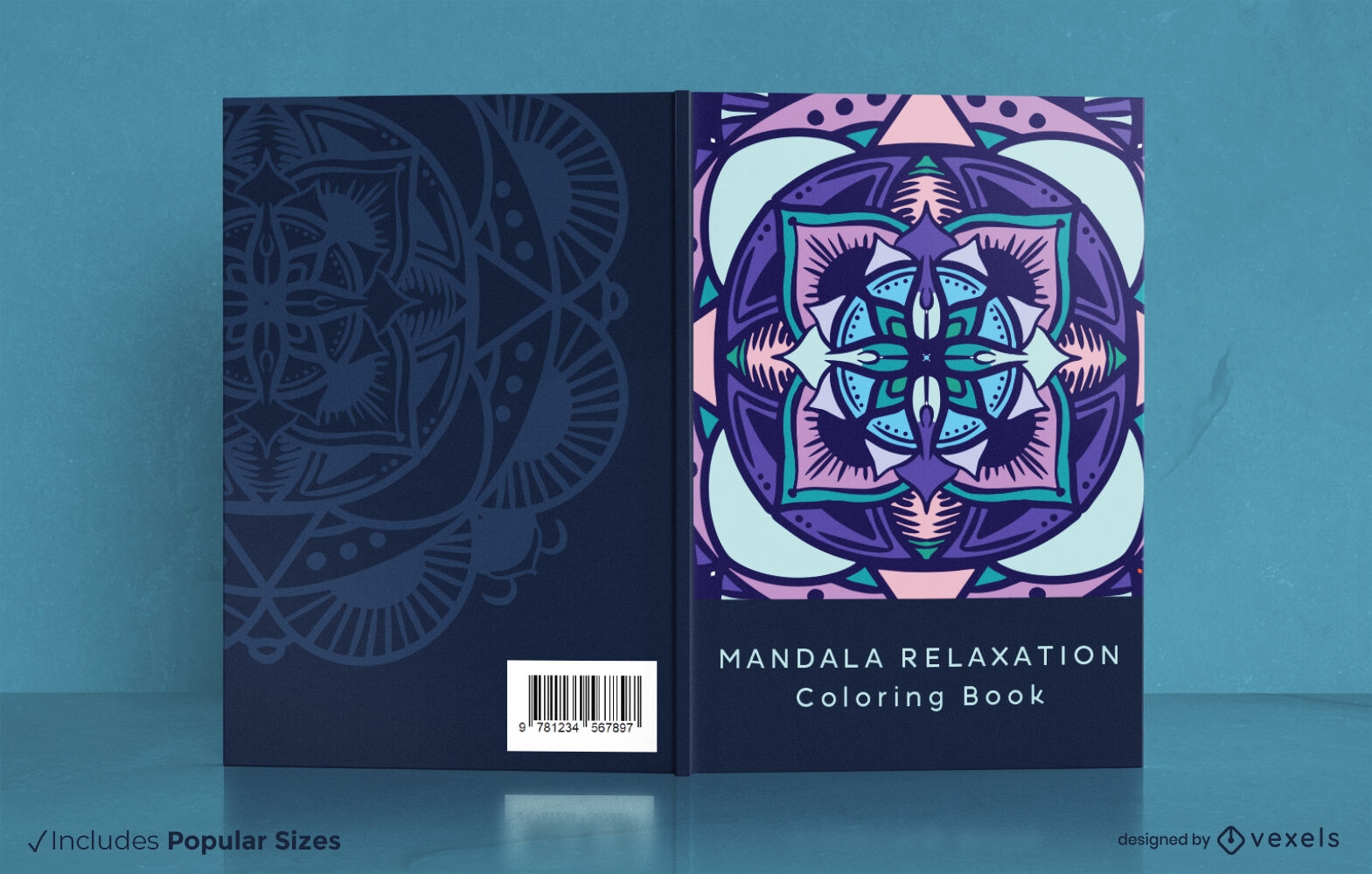 Diseño de portada de libro de meditación mandala