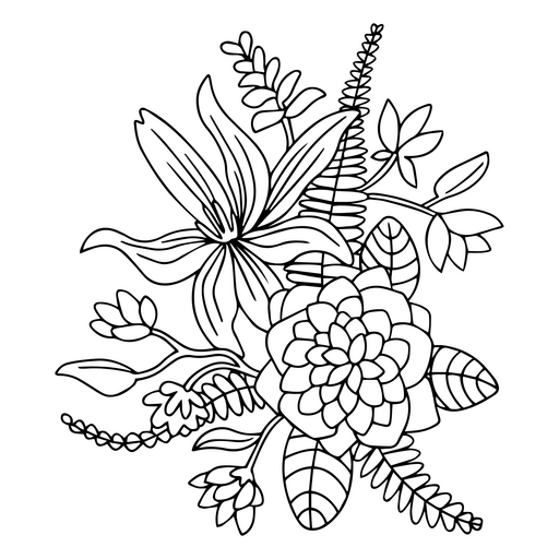 Schönes Design mit prächtigen Blumen PNG-Design