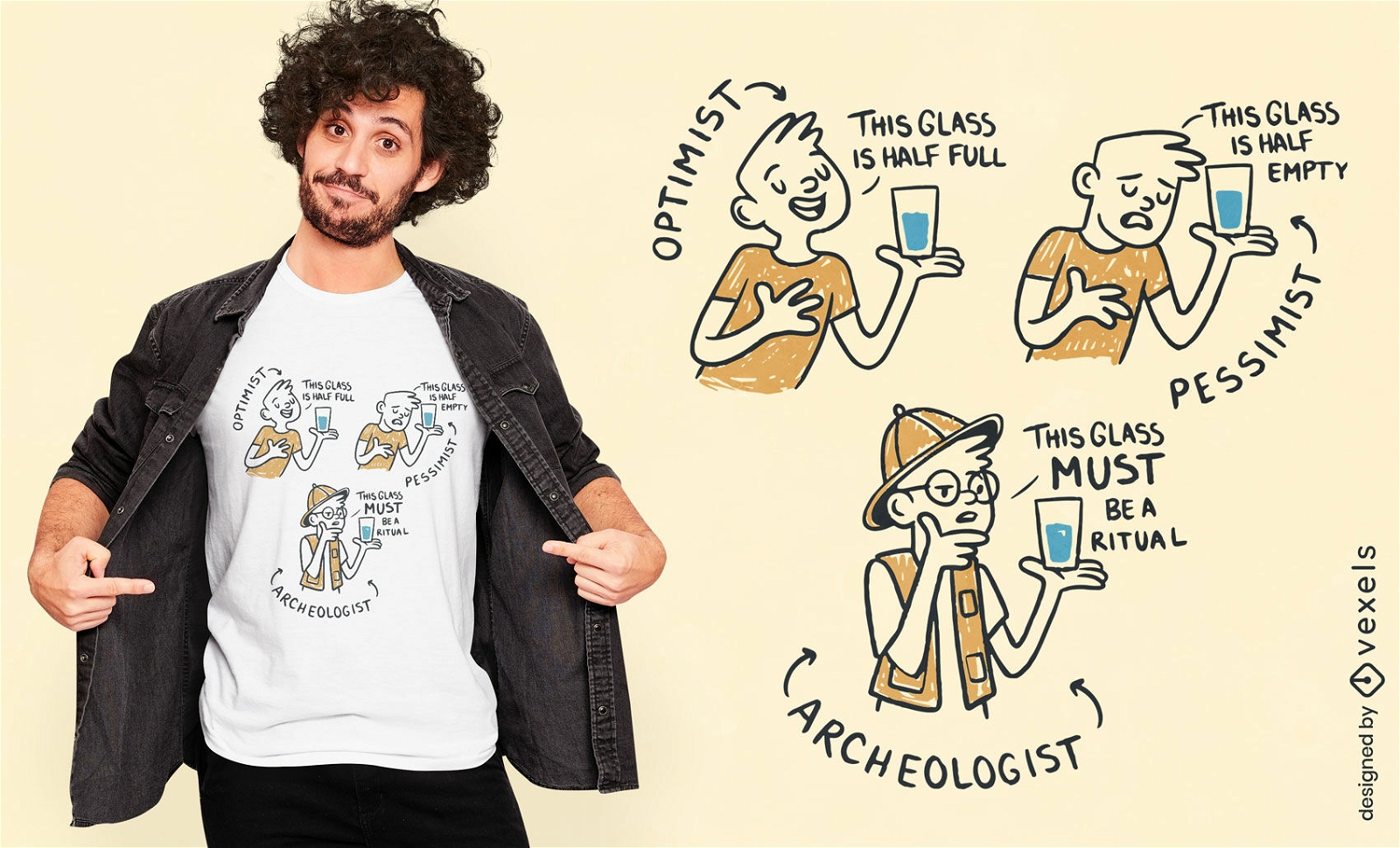 Diseño de camiseta de cita divertida de arqueólogo