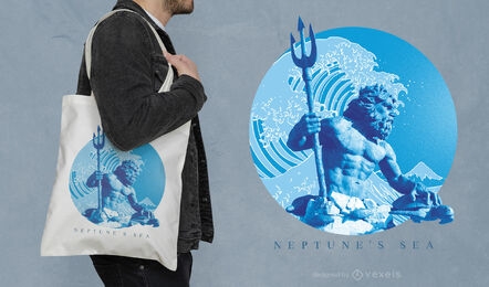 Poseidon-Statuen-Meer griechischer Gott-Taschen-Taschenentwurf