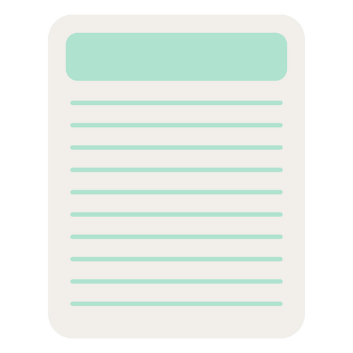 Cartolina branca com linhas verdes Desenho PNG