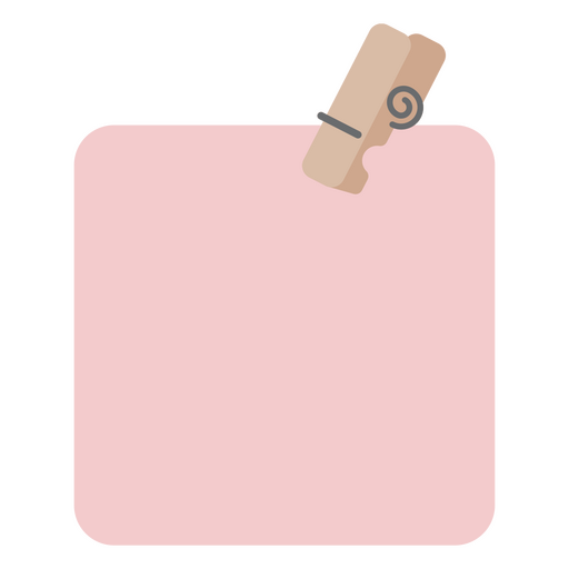 Cartulina rosa con clip en la esquina Diseño PNG