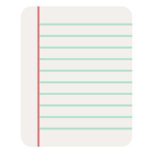 Página de cuaderno con líneas verdes Diseño PNG