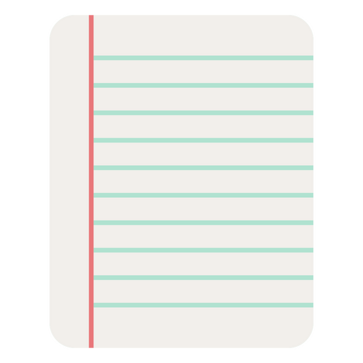 página de caderno forrada de verde Desenho PNG