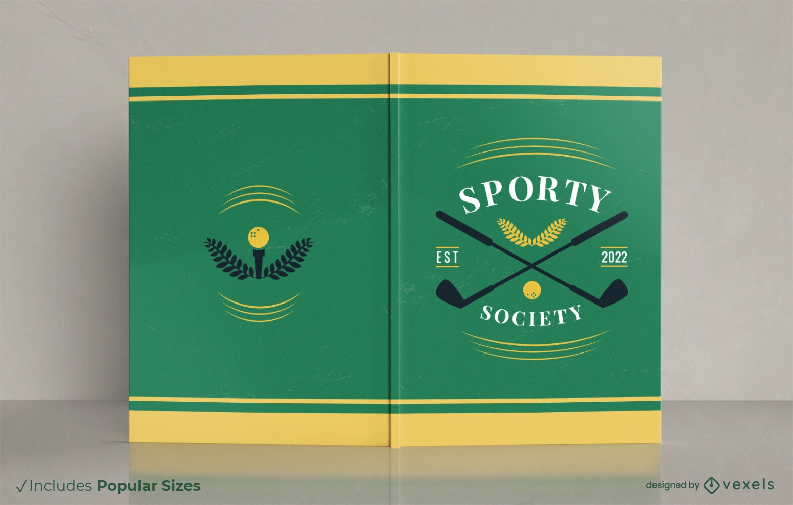 Design de capa de livro de golfe sporty society
