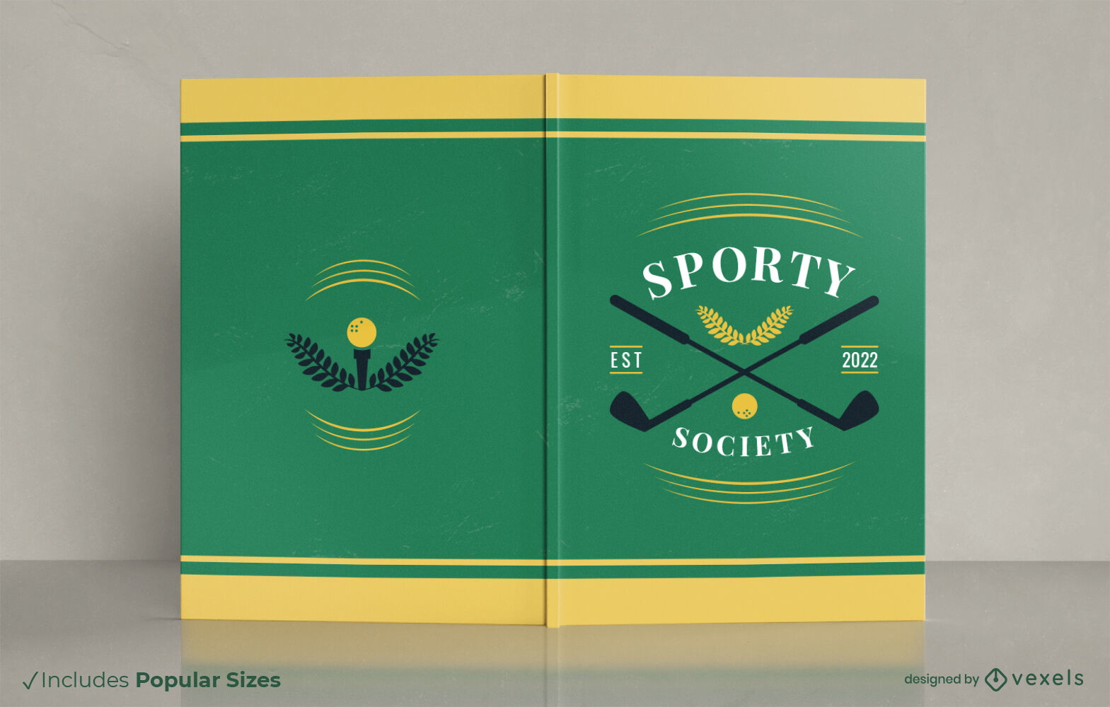 Diseño de portada de libro de golf de Sporty Society.