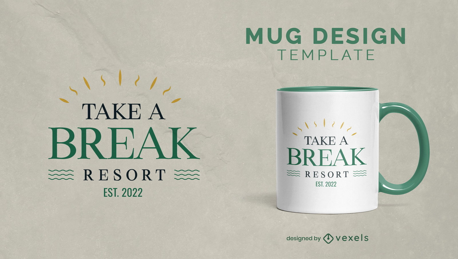 Tome un diseño de taza de resort de descanso