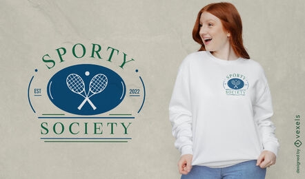 Design de camiseta com citação esportiva da sociedade