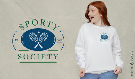 Diseño de camiseta de cita de sociedad deportiva.