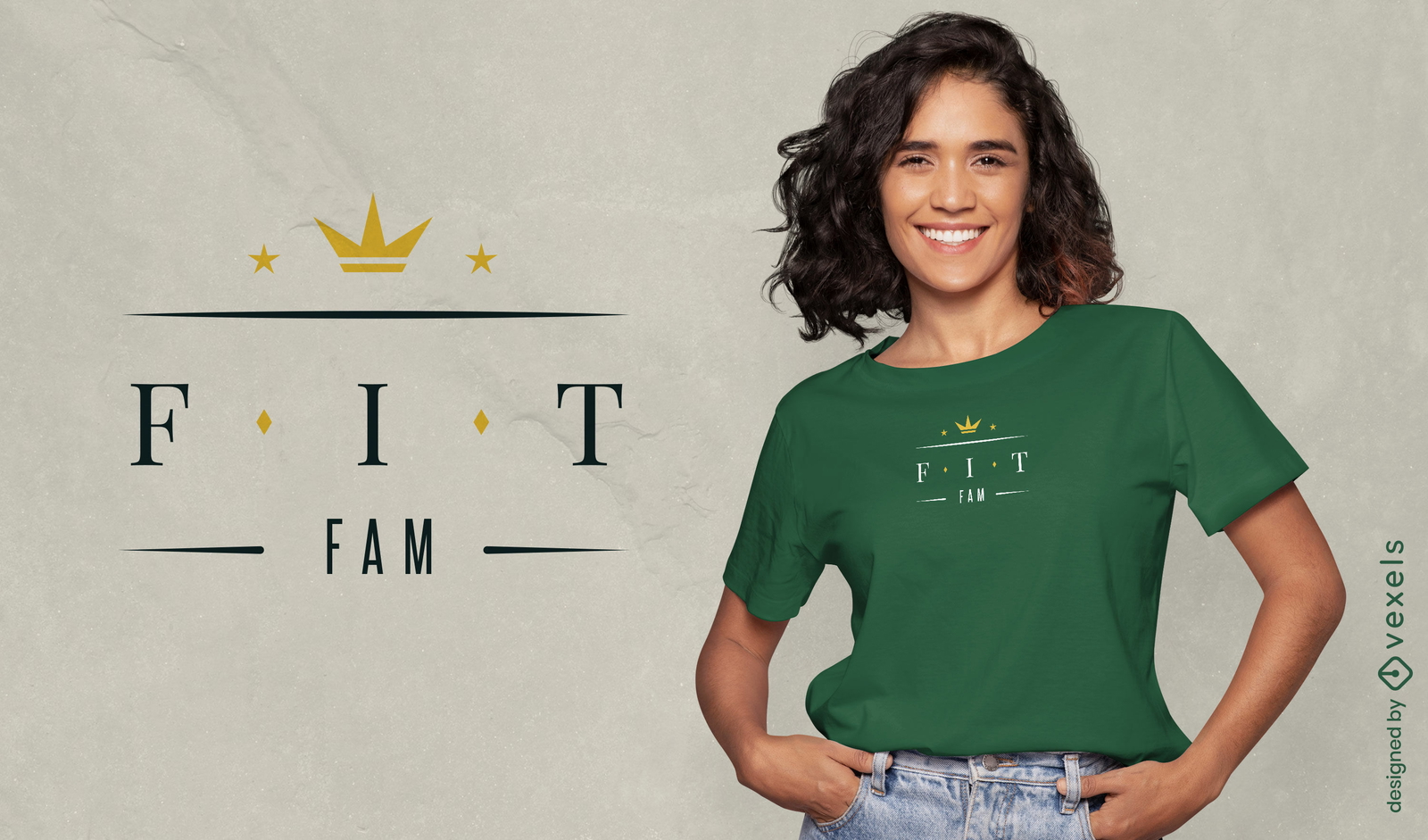 Fit design de t-shirt de citação de esporte fam