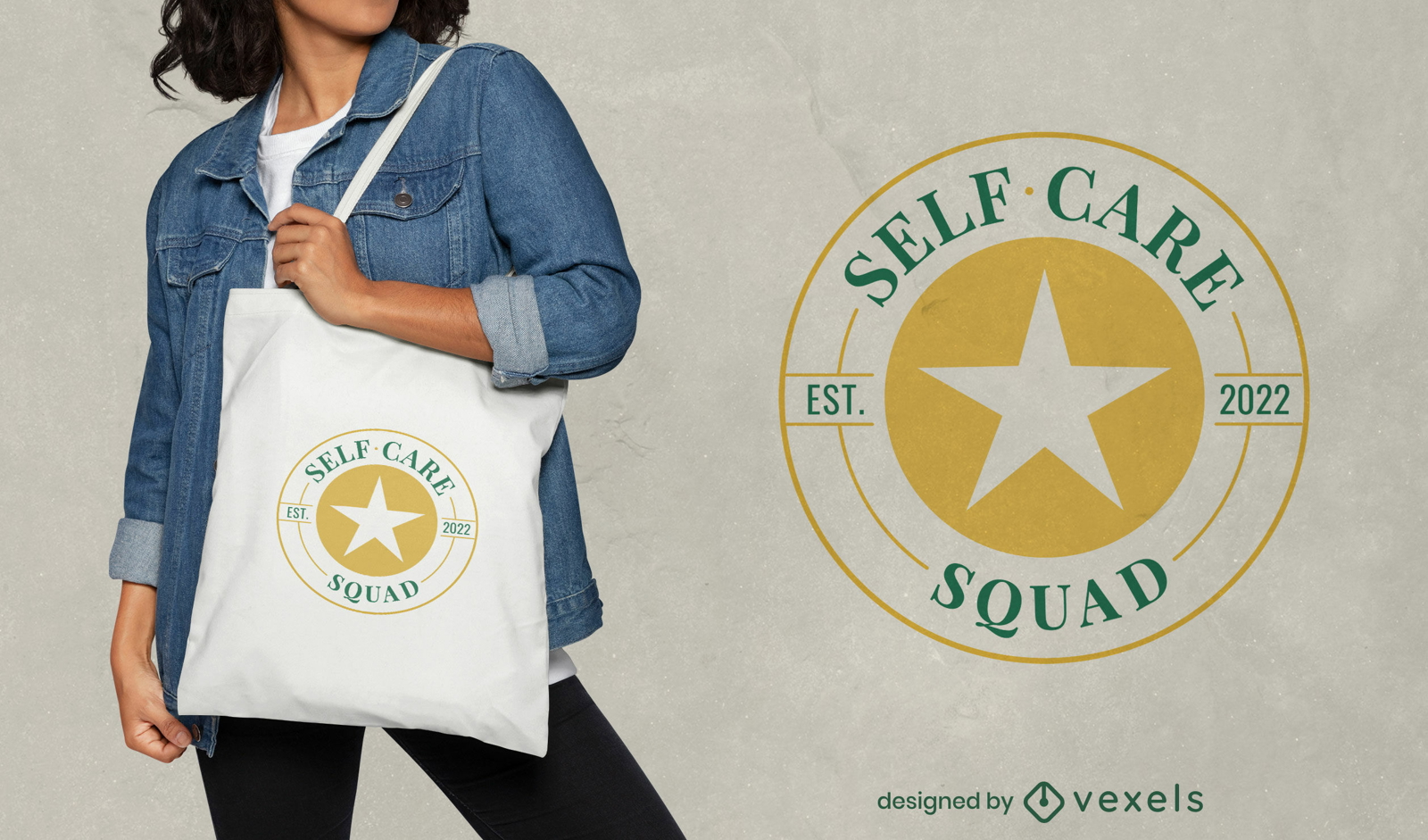 Self care squad vacation tote bag design