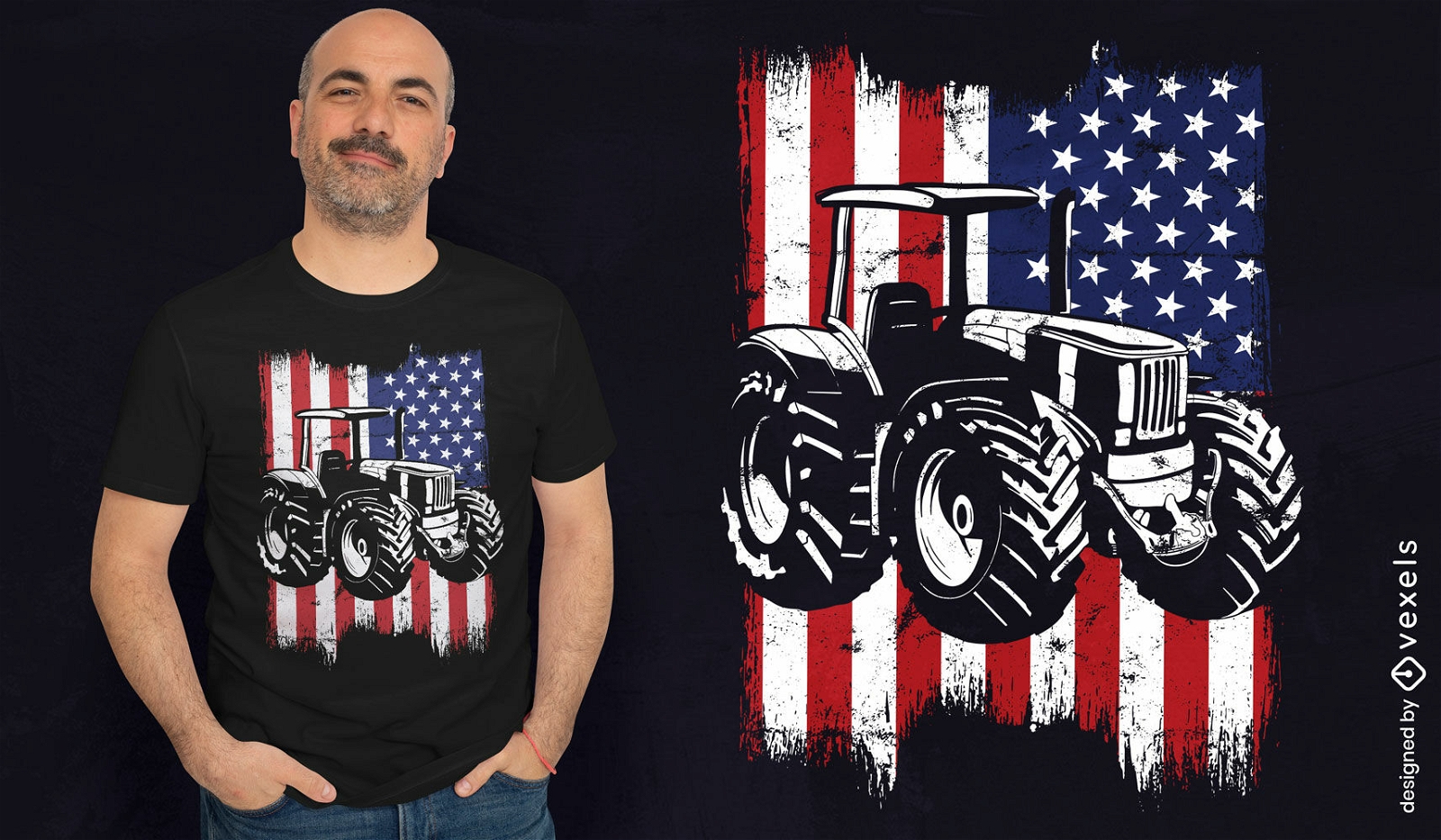 Grunge USA tractor t-shirt design