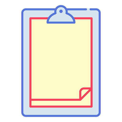 Gelbe Blätter auf einem blauen Klemmbrett PNG-Design