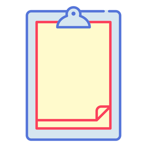 Yellow sheets on a blue clipboard    PNG Design
