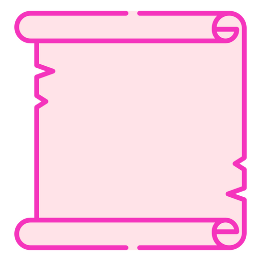 Folha de papel rosa em forma de pergaminho Desenho PNG