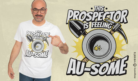 Design de camiseta de equipamento de garimpo de ouro