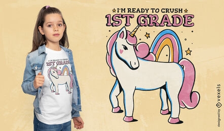 Cute unicorn 1st grade t-shirt design
