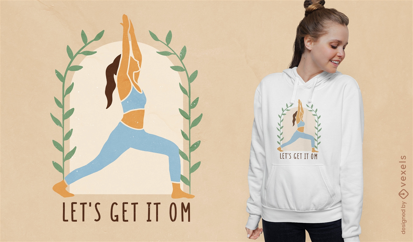 Design de camiseta de mulher de ioga om