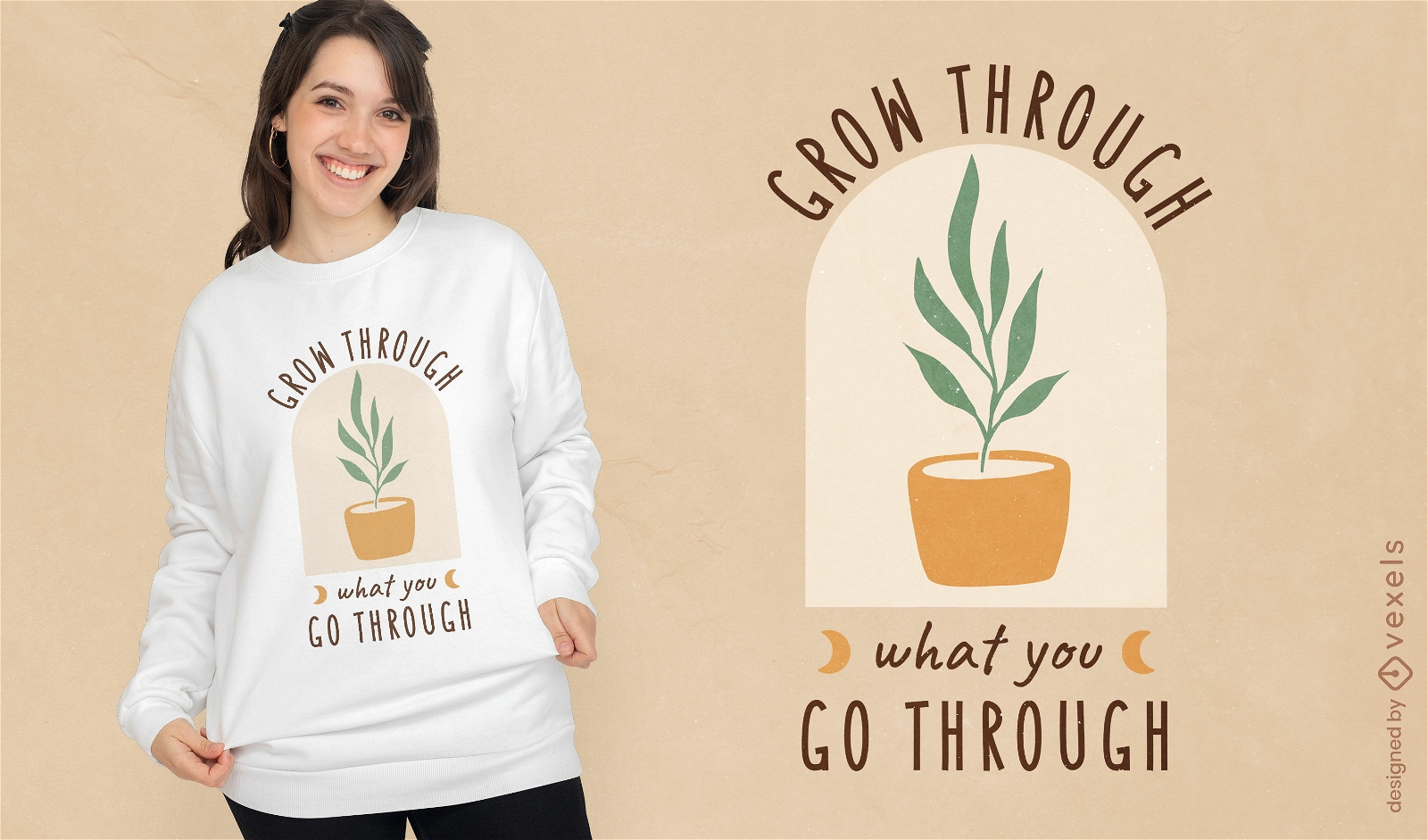 Grow nature relax quote t-shirt design