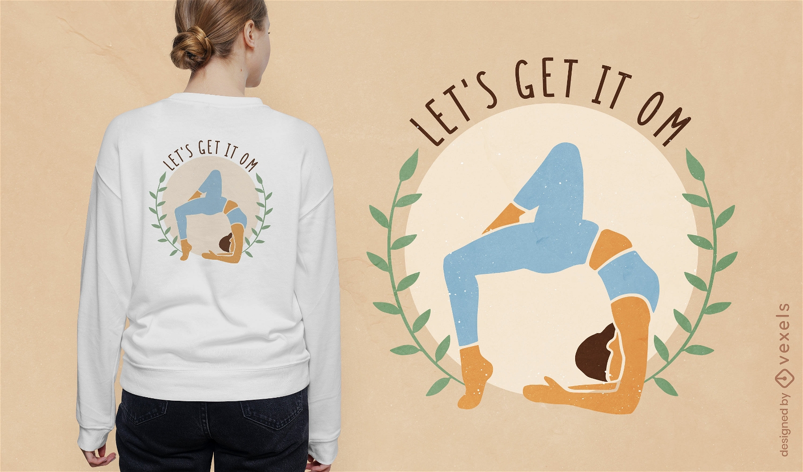 Diseño de camiseta de mujer de meditación de yoga.