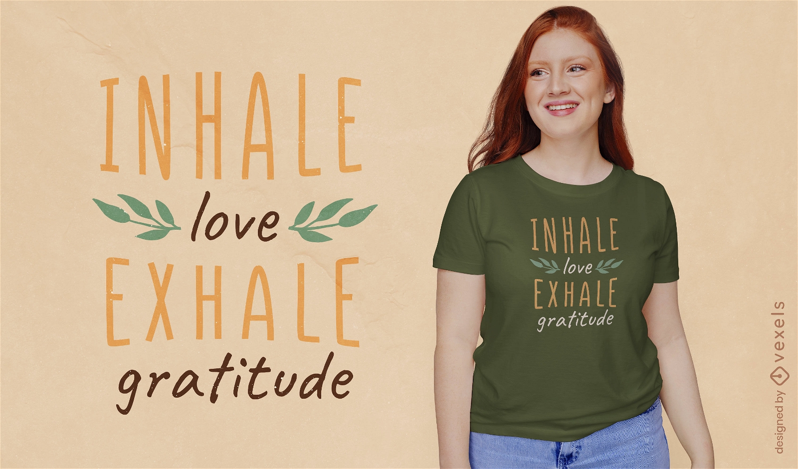 Diseño de camiseta de afirmación de gratitud de meditación.
