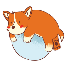 Süßer Yogaball-Corgi-Hund PNG-Design Transparent PNG