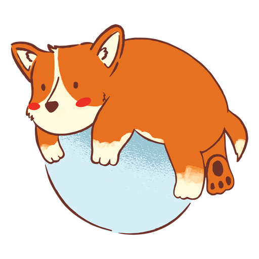 Cute yoga ball corgi dog PNG Design