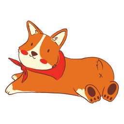 Lindo perro corgi bandana Diseño PNG